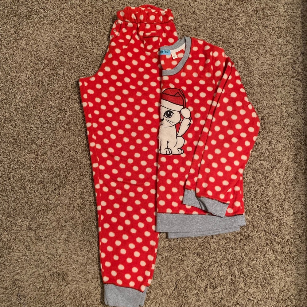 Fuzzy Polka Dot Pajamas